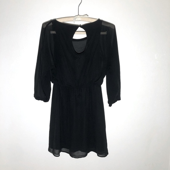 Express Womens Mini Black Dress Size Small Wedding Cocktail/party Sheer Holiday - Picture 5 of 6